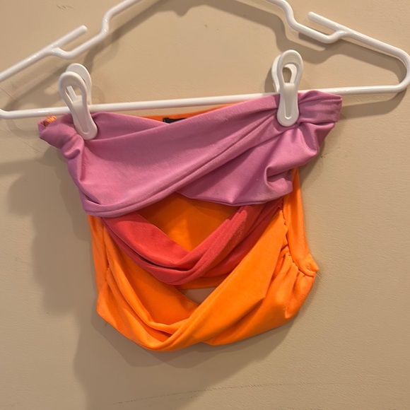micas Tops - Pink and Orange Tube Top
